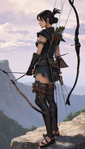 swordswoman,female warrior,longbow,bow and arrows,wind warrior,ephedra,warrior woman,archery,bows and arrows,traditional bow,3d archery,bow arrow,bow and arrow,tribal arrows,huntress,compound bow,field archery,lone warrior,katana,warrior pose,Illustration,Japanese style,Japanese Style 18