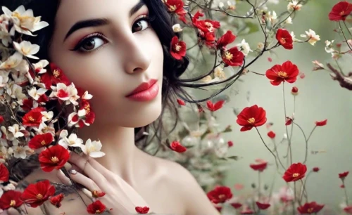 beautiful girl with flowers,girl in flowers,flower background,splendor of flowers,red petals,floral background,flower fairy,flower wall en,beautiful flowers,girl in a wreath,flower garland,wreath of flowers,flower girl,vintage flowers,japanese floral background,beautiful flower,falling flowers,wild roses,red flowers,elven flower