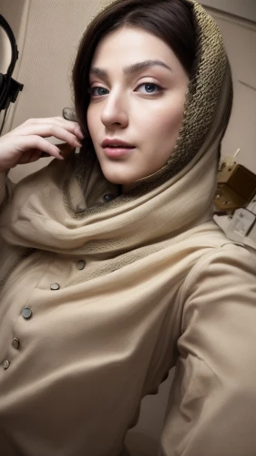 muslim woman,islamic girl,women clothes,hijaber,switchboard operator,women fashion,bussiness woman,abaya,telephone operator,girl in cloth,hijab,women's accessories,brown fabric,women's clothing,image editing,muslim background,muslima,burqa,image manipulation,bluetooth headset,Common,Common,Natural