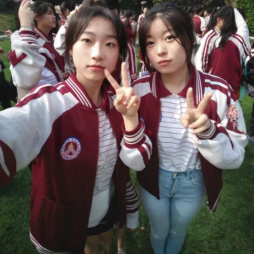 soochow university,world jamboree,sports uniform,olympiad,shenzhen vocational college,guizhou,gangwon do,students,han river,scouts,honor day,chinese tree chipmunks,daejeon,tokyo summer olympics,japanese fans,peace sign,cherry blossom festival,pyeongchang,korea,photobombing