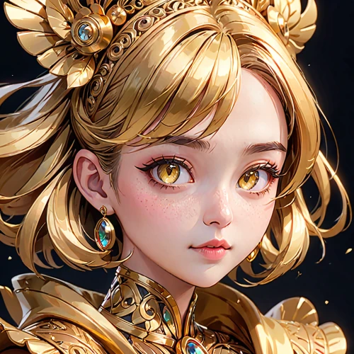 golden crown,gold crown,gold foil crown,crown render,gold deer,golden apple,gold filigree,gold color,fantasy portrait,gold leaf,golden unicorn,mary-gold,queen crown,lux,amano,gold flower,artist doll,golden mask,gold contacts,crown,Anime,Anime,General