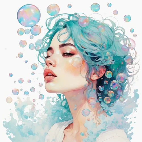 bubbles,bubble,bubble mist,water pearls,soap bubbles,liquid bubble,bubbletent,bubble blower,small bubbles,soap bubble,think bubble,talk bubble,wet water pearls,watery heart,girl with speech bubble,colorful water,digital illustration,water colors,watercolor blue,bubbly,Illustration,Paper based,Paper Based 19