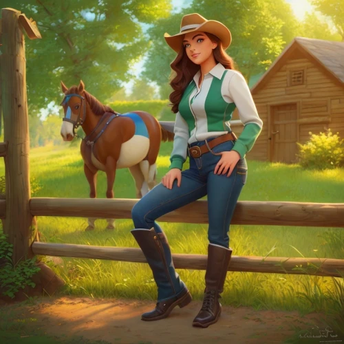 cowgirl,countrygirl,cowgirls,equestrian,western riding,horse trainer,horseback,farm girl,country style,country dress,warm-blooded mare,heidi country,horseback riding,equestrianism,western,horsemanship,rosa ' amber cover,country-western dance,riding lessons,farmer in the woods,Common,Common,Cartoon