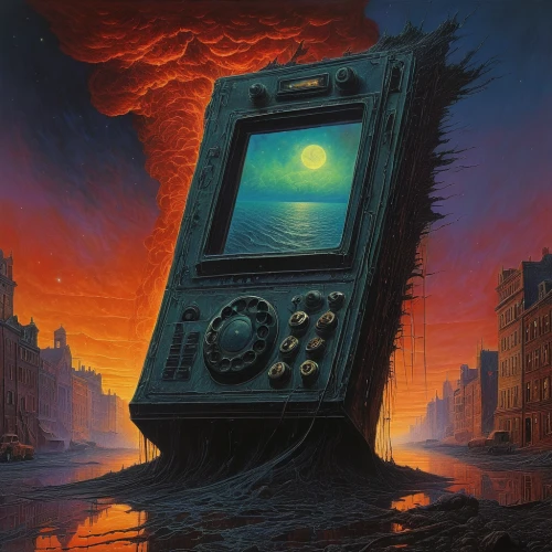 door to hell,toaster oven,microwave oven,monolith,time machine,dystopia,doomsday,switch off,obsolete,random access memory,floppy disk,computer disk,diskette,ancient civilization,testament,microcassette,digital safe,cyclocomputer,corrosion,science fiction,Photography,Artistic Photography,Artistic Photography 13