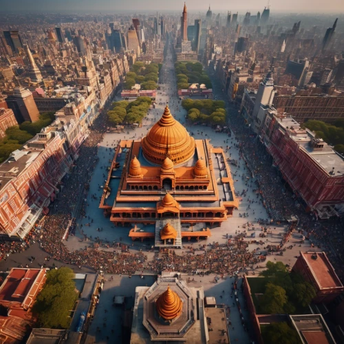 tilt shift,roof domes,buddhist temple,bagan,asian architecture,buddhists monks,view from above,theravada buddhism,chinese temple,chinese architecture,china town,bird's eye view,temple fade,buddhist hell,from above,360 ° panorama,central park,drone view,drone image,somtum,Photography,General,Cinematic