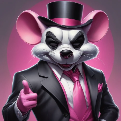 lab mouse icon,color rat,the pink panther,pink tie,businessman,rat na,musical rodent,pink panther,business man,gentlemanly,weasel,suit of spades,rataplan,year of the rat,suit,conductor,tuxedo,groom,mobster,mafia,Conceptual Art,Fantasy,Fantasy 03