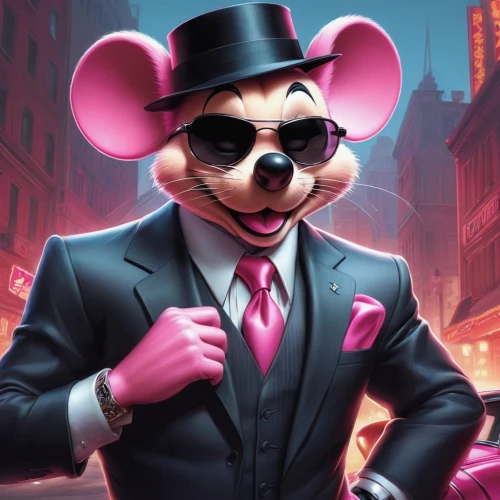 the pink panther,lab mouse icon,pink panther,color rat,mafia,rat na,year of the rat,mobster,secret agent,spy,businessman,business man,mouse,the pink panter,rat,pink tie,musical rodent,rataplan,gentlemanly,ringmaster,Conceptual Art,Fantasy,Fantasy 03