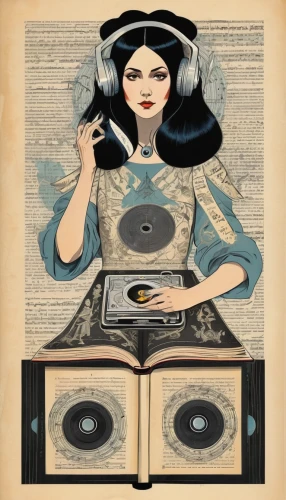 disk jockey,disc jockey,vinyl records,vinyl player,the phonograph,phonograph record,audiophile,thorens,phonograph,the gramophone,gramophone,high fidelity,gramophone record,record player,fifties records,music books,78rpm,vinyl record,music book,music record,Illustration,Black and White,Black and White 25