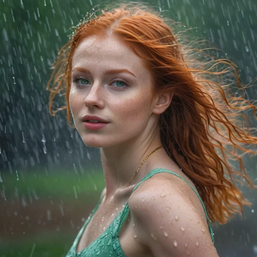 in the rain,walking in the rain,redheads,in green,rainy,maci,wet,redheaded,monsoon,redhair,red head,rainy day,stormy,green,rain shower,redhead,ginger rodgers,rain,rain of fire,red-haired,Photography,General,Natural