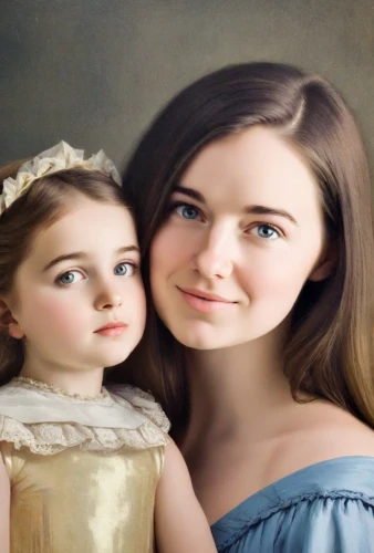 little girl and mother,mother and daughter,mom and daughter,porcelain dolls,the girl's face,portrait background,child portrait,oil painting,photo painting,mother with child,oil painting on canvas,stepmother,gothic portrait,children girls,david-lily,the little girl,two girls,capricorn mother and child,mary 1,pictures of the children