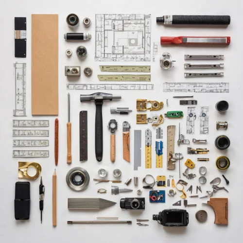 assemblage,components,disassembled,flat lay,summer flat lay,art tools,raw materials,materials,tools,flatlay,electronic component,christmas flat lay,building materials,objects,school tools,toolbox,workbench,office supplies,sewing tools,industrial design,Unique,Design,Knolling