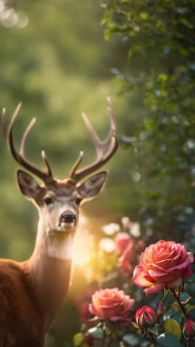 floral greeting,male deer,european deer,flower animal,deer,flower nectar,flower delivery,deer in tears,deers,red deer,scent of roses,whitetail,flower background,white-tailed deer,beauty in nature,nature love,young-deer,gold deer,splendor of flowers,deer illustration