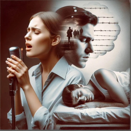 blues and jazz singer,self hypnosis,man and woman,inner voice,singer and actress,the listening,voice,eurythmics,duet,singers,vintage man and woman,photomontage,photo manipulation,psychotherapy,jazz singer,interpreter,stereophonic sound,photomanipulation,vocal,photoshop manipulation