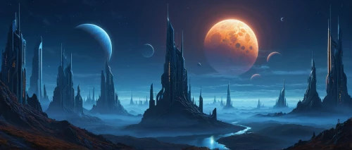 alien world,alien planet,futuristic landscape,fantasy landscape,lunar landscape,ice planet,terraforming,space art,sci fiction illustration,exoplanet,barren,moonscape,fantasy picture,moon valley,sci fi,desert planet,valley of the moon,binary system,planet alien sky,extraterrestrial life,Illustration,Realistic Fantasy,Realistic Fantasy 27