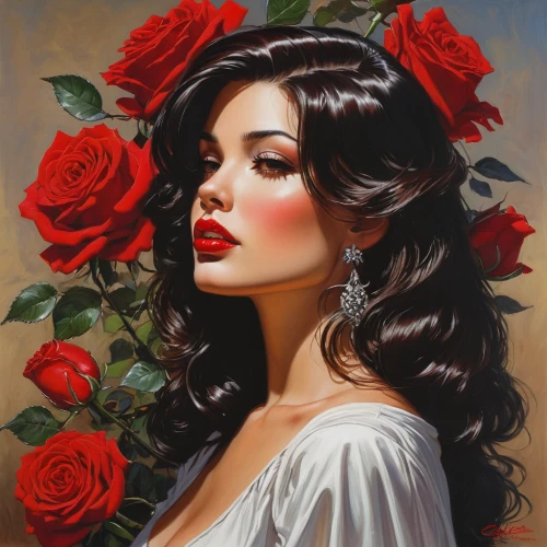 valentine day's pin up,valentine pin up,red roses,red rose,romantic portrait,retro pin up girl,rosa bonita,pin ups,scent of roses,retro pin up girls,with roses,romantic rose,pin up girl,pin up,vintage woman,wild roses,pin-up girl,spray roses,flower of passion,sugar roses,Illustration,American Style,American Style 07