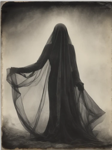 cloak,veil,the angel with the veronica veil,dance of death,veil fog,dead bride,gothic woman,dark art,transience,ambrotype,sleepwalker,drape,gothic portrait,dark gothic mood,charcoal,mystical portrait of a girl,apparition,girl in cloth,graphite,of mourning,Photography,Documentary Photography,Documentary Photography 03