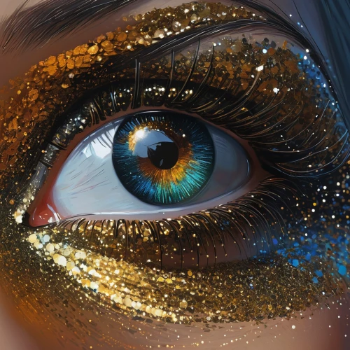 peacock eye,glitter eyes,golden eyes,cosmic eye,gold glitter,gold eyes,abstract eye,women's eyes,gold paint stroke,eyes makeup,gold glitter heart,foil and gold,glitter,gold foil art,gold leaf,eye shadow,glitters,gold foil mermaid,golden mask,eye,Conceptual Art,Sci-Fi,Sci-Fi 07