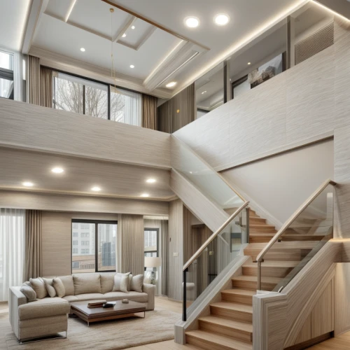 loft,luxury home interior,interior modern design,penthouse apartment,contemporary decor,modern living room,modern decor,modern style,modern house,interior design,home interior,outside staircase,staircase,beautiful home,two story house,concrete ceiling,luxury home,living room,contemporary,family room