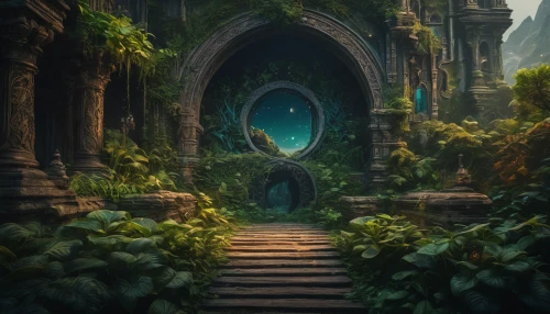 portal,3d fantasy,hall of the fallen,fantasy landscape,stargate,portals,gateway,fairy door,fantasy picture,the mystical path,tunnel of plants,fantasy world,the threshold of the house,archway,threshold,labyrinth,garden door,enchanted,fairy world,the door,Photography,General,Fantasy
