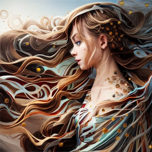 mermaid background,wind wave,mystical portrait of a girl,fantasy art,the wind from the sea,gold foil mermaid,boho art,little girl in wind,mermaid vectors,rapunzel,fantasy portrait,gypsy hair,swirling,golden haired,world digital painting,nami,flowing,fractals art,fluttering hair,the enchantress,Common,Common,Photography