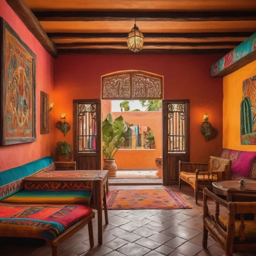 hacienda,cabana,antigua guatemala,spanish tile,moroccan pattern,interior decor,marrakesh,nicaraguan cordoba,riad,majorelle blue,sitting room,marrakech,interior decoration,home interior,terracotta tiles,chaise lounge,boutique hotel,decor,morocco,mexico,Photography,General,Natural