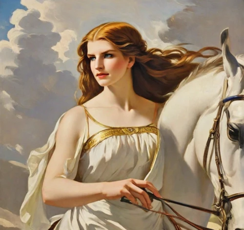 a white horse,white horse,joan of arc,franz winterhalter,equestrian,sagittarius,portrait of a girl,artemisia,andalusians,angel moroni,young woman,constellation unicorn,centaur,artemis,equestrianism,young lady,palomino,white lady,racehorse,bridle