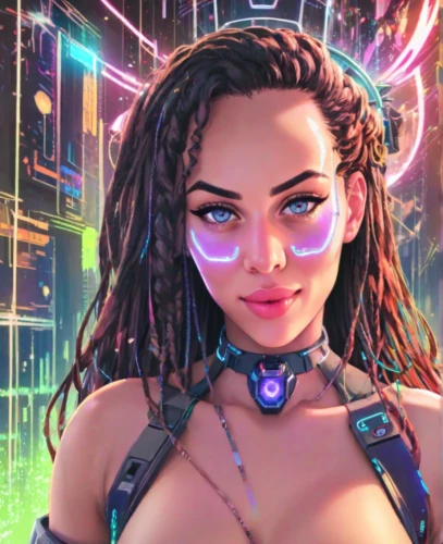 cyberpunk,cyber,cg artwork,cyborg,cyber glasses,world digital painting,chainlink,cyberspace,zodiac sign libra,cybernetics,callisto,sci fiction illustration,fantasy portrait,rave,libra,futuristic,valerian,jaya,fantasy art,game illustration