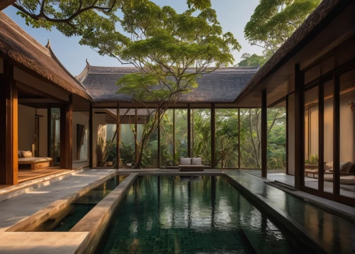 asian architecture,japanese architecture,ryokan,zen garden,southeast asia,pool house,roof landscape,tropical house,bali,luxury property,holiday villa,junshan yinzhen,japanese zen garden,infinity swimming pool,timber house,eco hotel,ubud,private house,vietnam,indonesia,Photography,General,Natural