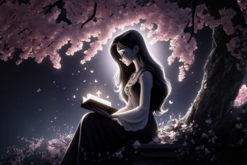 mystical portrait of a girl,fantasy picture,magic book,little girl reading,fairytales,faerie,fairy tales,the night of kupala,magic grimoire,the enchantress,the girl in nightie,children's fairy tale,fairy tale character,read a book,fairy tale,girl studying,faery,divination,sorceress,a fairy tale