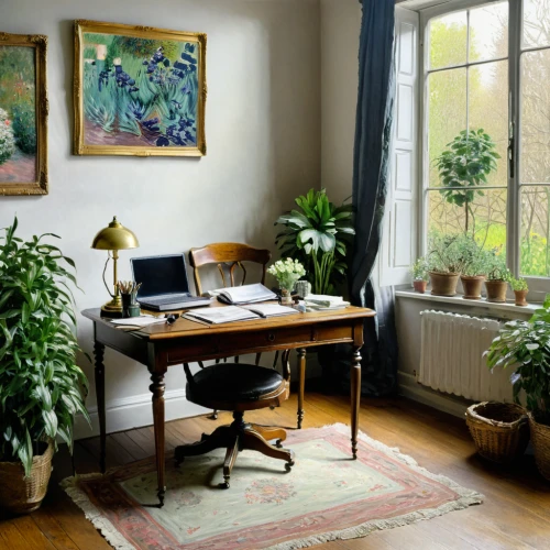 writing desk,home office,the living room of a photographer,working space,workspace,work space,creative office,secretary desk,modern office,danish room,desk,house plants,study room,office desk,work at home,computer room,consulting room,workroom,telework,office,Art,Artistic Painting,Artistic Painting 04