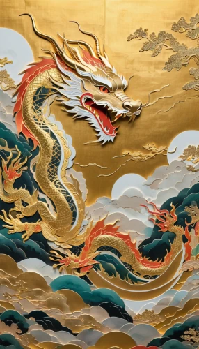 golden dragon,chinese dragon,oriental painting,chinese art,cool woodblock images,japanese art,dragon boat,dragon li,dragon of earth,painted dragon,dragon,woodblock prints,chinese clouds,auspicious,forbidden palace,yi sun sin,wyrm,dharma,dragon fire,fire breathing dragon,Unique,Paper Cuts,Paper Cuts 06