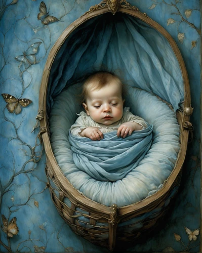 infant,infant bed,baby bed,room newborn,the cradle,nestling,cocoon,newborn,cradle,baby carriage,bouguereau,newborn photography,blue pillow,emile vernon,the sleeping rose,child portrait,cherub,baby frame,sleeping apple,harness cocoon,Illustration,Realistic Fantasy,Realistic Fantasy 14