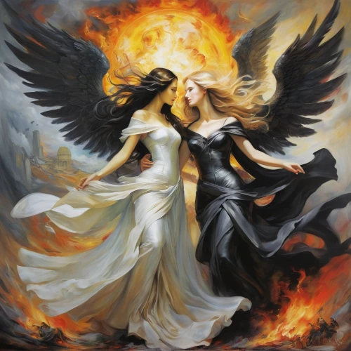 angels of the apocalypse,heaven and hell,fire angel,angel and devil,angelology,dance of death,black angel,angel of death,dark angel,the conflagration,dancing flames,flame spirit,death angel,uriel,pentecost,the archangel,firebird,conflagration,holy spirit,fire dance,Illustration,Paper based,Paper Based 11