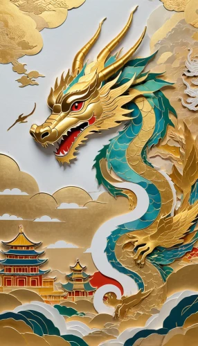 golden dragon,chinese dragon,oriental painting,forbidden palace,dragon li,chinese art,dragon boat,summer palace,painted dragon,potala,tibet,cool woodblock images,hall of supreme harmony,dragon palace hotel,dragon of earth,chinese background,barongsai,lhasa,potala palace,chinese clouds,Unique,Paper Cuts,Paper Cuts 06