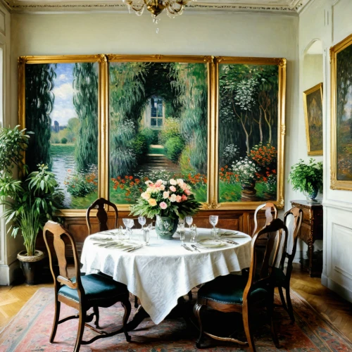 dining room,breakfast room,the garden society of gothenburg,danish room,tearoom,dining table,interior decor,orangery,frisian house,giverny,victorian table and chairs,italian painter,dandelion hall,conservatory,dining room table,viennese cuisine,victorian style,bistrot,interior decoration,china cabinet,Art,Artistic Painting,Artistic Painting 04