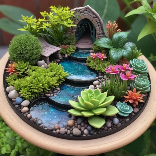 fairy house,flowering succulents,wishing well,terrarium,fairy door,fairy village,beautiful succulents,succulents,japanese garden ornament,zen garden,garden pond,climbing garden,japanese zen garden,miniature house,garden pot,garden decor,start garden,tiny world,water feature,state garden show,Conceptual Art,Fantasy,Fantasy 03