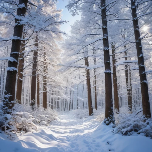 winter forest,snow in pine trees,snow trees,fir forest,coniferous forest,temperate coniferous forest,tropical and subtropical coniferous forests,winter landscape,winter background,snow landscape,winter magic,snowy landscape,winter wonderland,snow scene,winter light,winter dream,northern black forest,evergreen trees,spruce-fir forest,hoarfrost,Photography,General,Natural