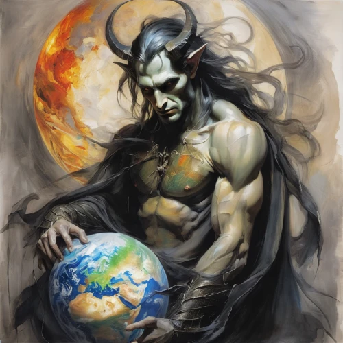 dead earth,lord shiva,mother earth,terrestrial globe,burning earth,world digital painting,god shiva,geocentric,death god,atlas,copernican world system,the earth,northern hemisphere,earth,planisphere,gaia,daemon,fantasy art,the grave in the earth,earth chakra,Illustration,Paper based,Paper Based 11