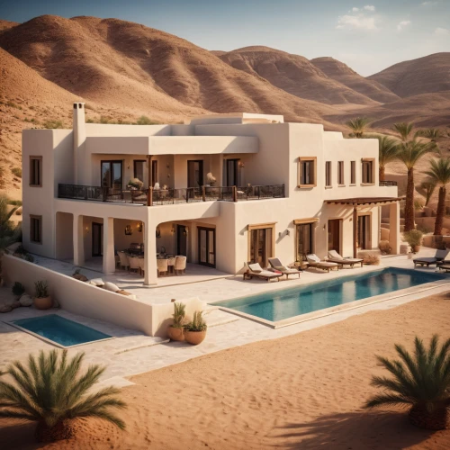 dunes house,3d rendering,holiday villa,luxury property,luxury home,render,beautiful home,the desert,judaean desert,desert landscape,aqaba,desert,large home,desert desert landscape,luxury real estate,hacienda,morocco,pool house,rendering,dubai desert,Photography,General,Cinematic