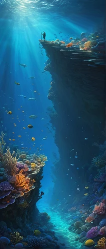 underwater landscape,underwater background,ocean underwater,coral reef,ocean floor,seabed,underwater oasis,ocean background,undersea,sea landscape,ocean,long reef,sea,sea-life,under the sea,coral reefs,deep sea,exploration of the sea,sea cave,underwater world,Illustration,Realistic Fantasy,Realistic Fantasy 27