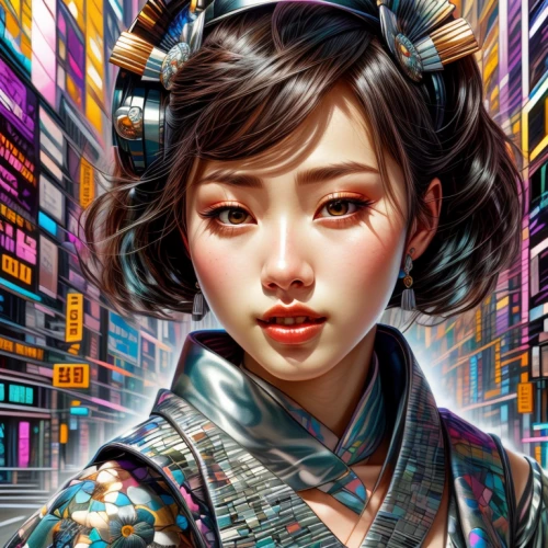 geisha girl,geisha,oriental girl,world digital painting,japanese art,japanese woman,asian vision,oriental princess,oriental,chinese art,sci fiction illustration,asian woman,cyberpunk,goki,asia,samurai,mulan,fantasy portrait,mukimono,japanese background