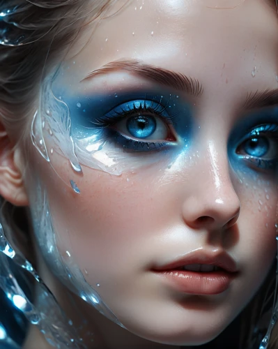 ice queen,ice princess,water glace,the snow queen,icemaker,silvery blue,water nymph,blue enchantress,crystalline,blue snowflake,water pearls,the blue eye,ice crystal,blue eye,blue eyes,angel's tears,watery heart,faery,glacial,dewdrop,Photography,General,Natural