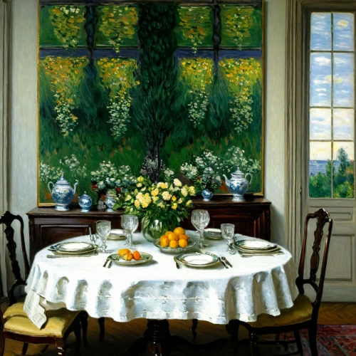 dining room,dining table,breakfast room,still life of spring,breakfast table,sunflowers in vase,danish room,the dining board,dining room table,the garden society of gothenburg,flower painting,green chrysanthemums,floral arrangement,tablescape,floral composition,table arrangement,table setting,holiday table,chrysanths,yellow wallpaper,Art,Artistic Painting,Artistic Painting 04