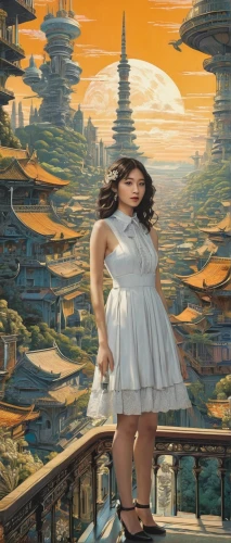 asian vision,orientalism,fantasy picture,world digital painting,sci fiction illustration,fantasy city,fantasy world,pyongyang,utopian,asia,secret garden of venus,3d fantasy,girl on the stairs,shanghai,chinese art,fantasy art,kim,ancient city,china,asian culture,Photography,General,Natural