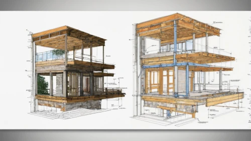dog house frame,wooden frame construction,prefabricated buildings,house drawing,scaffold,core renovation,archidaily,frame house,eco-construction,timber house,3d rendering,structural engineer,building structure,wooden construction,architect plan,two story house,blueprints,cube stilt houses,stilt house,multi-story structure