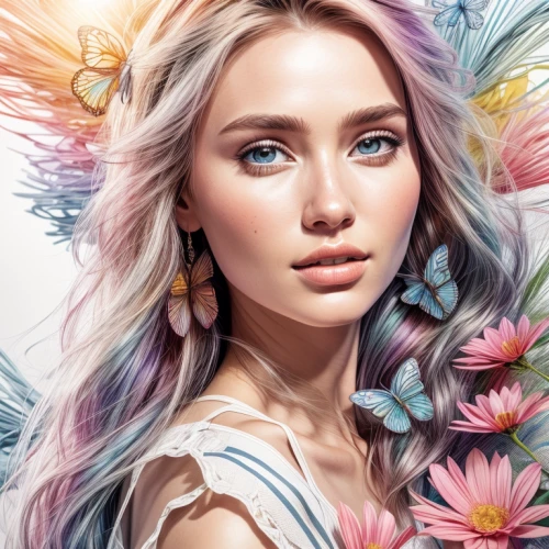 boho art,flower painting,floral background,watercolor floral background,flower fairy,colorful floral,flowers png,girl in flowers,portrait background,color feathers,fantasy portrait,flower wall en,flower background,tropical floral background,artist color,beautiful girl with flowers,fashion illustration,faery,fashion vector,flower art