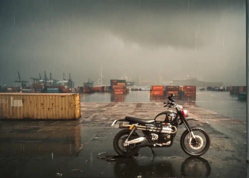monsoon,heavy rain,bonneville,harley-davidson,harley davidson,docks,weather-beaten,motorcycles,rainy day,motorcycling,motorcycle,motorbike,rain bar,cafe racer,harley,rainy,rainstorm,heavy motorcycle,raining,cargo port