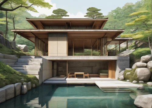 japanese architecture,asian architecture,ryokan,pool house,modern house,luxury property,modern architecture,beautiful home,private house,house in mountains,luxury home,house in the mountains,house by the water,cubic house,summer house,zen garden,japanese zen garden,dunes house,home landscape,mid century house,Unique,Design,Infographics