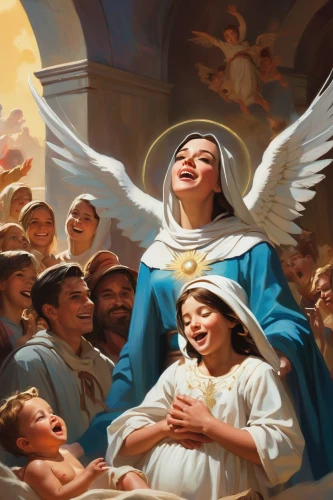 blessing of children,the prophet mary,pentecost,holy spirit,angelology,little angels,angel moroni,baroque angel,church painting,the angel with the veronica veil,the angel with the cross,dove of peace,uriel,guardian angel,doves of peace,benediction of god the father,angels of the apocalypse,angels,the archangel,mercy,Conceptual Art,Oil color,Oil Color 04