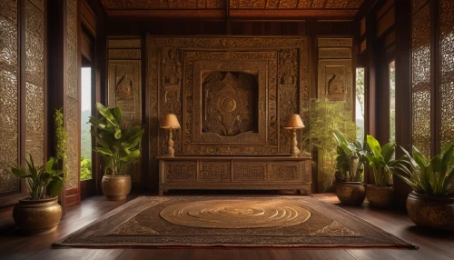 ornate room,japanese-style room,asian architecture,chinese screen,the threshold of the house,doorway,wooden door,interior decor,the court sandalwood carved,patterned wood decoration,room divider,carved wall,interior decoration,terracotta tiles,3d rendering,interiors,interior design,fireplaces,entrance hall,hall of supreme harmony,Photography,General,Natural